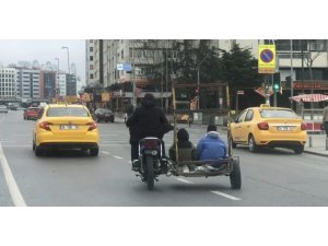 İstanbul’un göbeğinde tehlikeli yolculuk kamerada