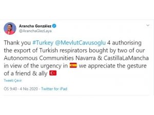İspanya Dışişleri Bakanı Laya’dan solunum cihazları için Türkiye’ye teşekkür