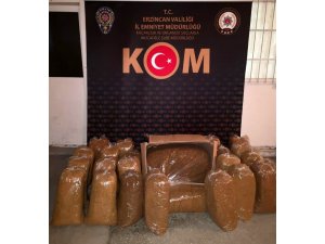 Erzincan’da 185 kilogram kaçak tütün ele geçirildi