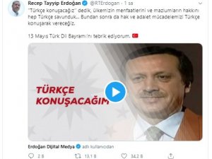 Cumhurbaşkanı Erdoğan’dan "Türk Dil Bayramı" paylaşımı