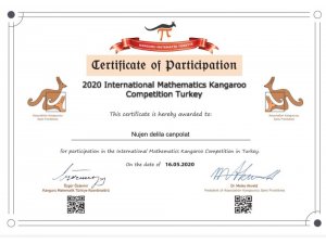 Çınarlı 4’üncü sınıf öğrencisi Uluslararası Kanguru Matematik Yarışmasında 1’inci oldu
