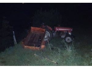 Samsun’da traktör şarampole yuvarlandı: 1 yaralı