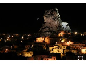 Kapadokya Bölgesinin gece görüntüsü hayran bıraktı