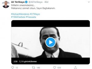 İstanbul Valisi Yerlikaya’dan merhum Başbakan Menderes için paylaşım