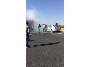 Mardin’de YKS’ye girecek öğrenciyi taşışan araç alev aldı