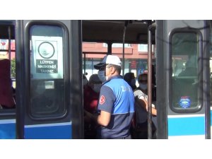 Kırıkkale’de toplu taşıma araçlarında korona virüs denetimi