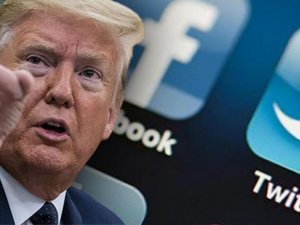 Trump'ın mesajını Facebook ve Twitter anında sildi.