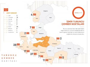 İzmir haritası turuncuya bürünüyor
