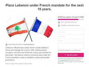 Lübnan’da Fransız yönetimi için imza kampanyası başlattılar