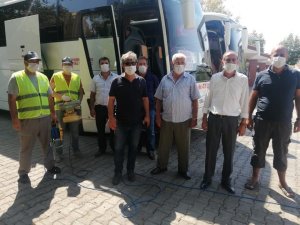 Manavgat’ta taksi ve toplu taşıma araçları dezenfekte ediliyor