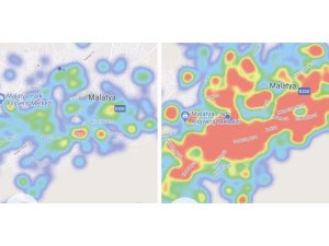 Malatya’da endişe veren korona virüs haritası