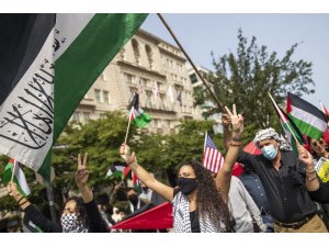 İsrail-BAE anlaşması Beyaz Saray etrafında protesto edildi