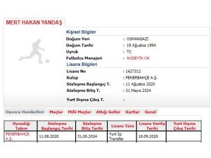 Fenerbahçe’de Mert Hakan Yandaş’ın lisansı çıktı