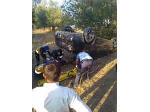 Direksiyon hâkimiyetini kaybeden otomobil takla attı: 3 yaralı