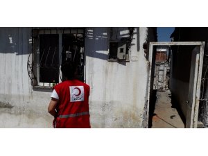 Türk Kızılay Aydın Şubesi’nden evi yanan ailelere yardım eli