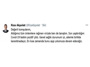 Beşiktaş Belediye Başkanı Rıza Akpolat, korona virüse yakalandı