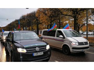 İsveç’te Azerbaycan’a destek konvoyu