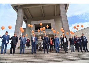 Kadına yönelik şiddete farkındalık oluşturmak için turuncu balon uçurdular
