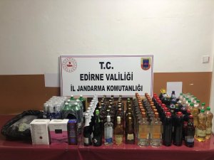 Edirne’de 155 litre kaçak alkol ele geçirildi