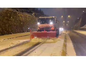 Pendik’te ekiplerin kar temizleme çalışmaları sürüyor