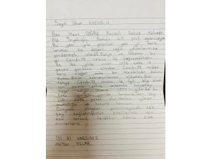 İlkokul öğrencisinden ilçe sağlık müdürüne anlamlı mektup