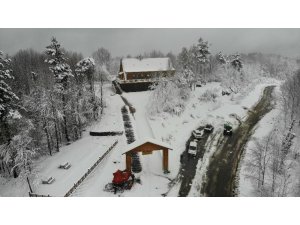 Zonguldak’ın yüksek kesimlerinde kar yağışı etkili oldu