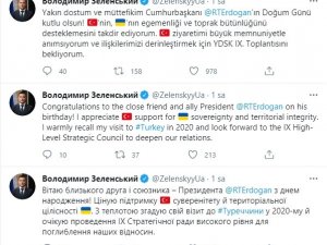 Ukrayna Devlet Başkanı Zelenskiy Cumhurbaşkanı Erdoğan’ın doğum gününü kutladı