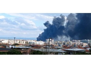 Manisa’da çıkan yangında, yükselen dumanlar şehri kapladı