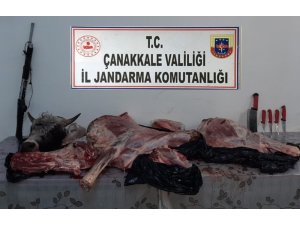 Çanakkale’de tüfekle vurdukları hayvanı çalan şahıslara suçüstü
