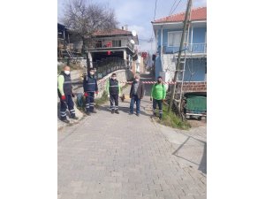 Efeler Belediyesi karantinada olan sokağı ilaçladı