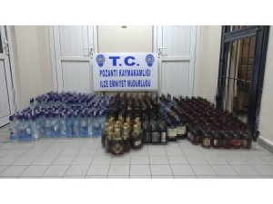 Adana’da 615 şişe sahte içki ele geçirildi