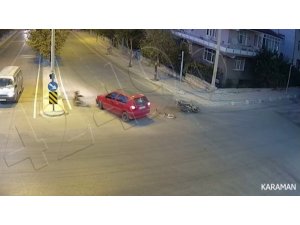 Karaman’da iki ayrı trafik kazası MOBESE kamerasına yansıdı
