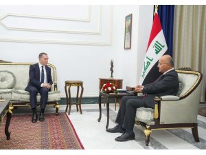 Görevi sona eren Bağdat Büyükelçisi Yıldız, Irak Cumhurbaşkanı Salih ile görüştü