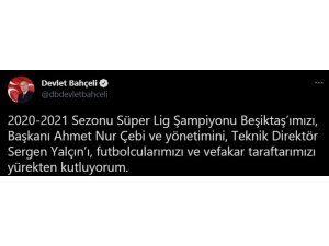 MHP lideri Bahçeli, şampiyon Beşiktaş’ı kutladı