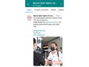 Mersin Şehir Eğitim ve Araştırma Hastanesi çalışanları aşı mutluluğuna mikrofon uzattı