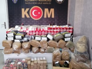 Nazilli’de çok sayıda kaçak sigara ele geçirildi