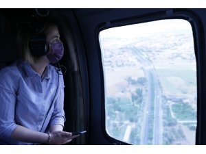 Nevşehir’de helikopterle trafik denetimi