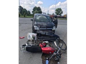 Samsun’da hafif ticari araçla motosiklet çarpıştı: 1 yaralı