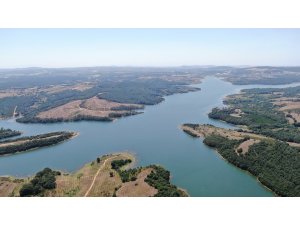 Son 10 yılın en yüksek seviyesine ulaşan Ömerli Barajı havadan görüntülendi