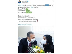 İstanbul Valisi Ali Yerlikaya’dan 3’üncü doz aşı paylaşımı