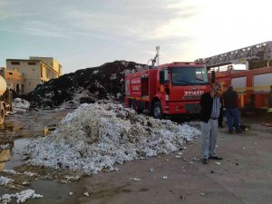 Bismil’de pamuk fabrikasındaki yangınd, 2,5 ton pamuk kül oldu