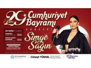 Süleymanpaşa 29 Ekim coşkusunu Simge Sağın konseri ile yaşayacak
