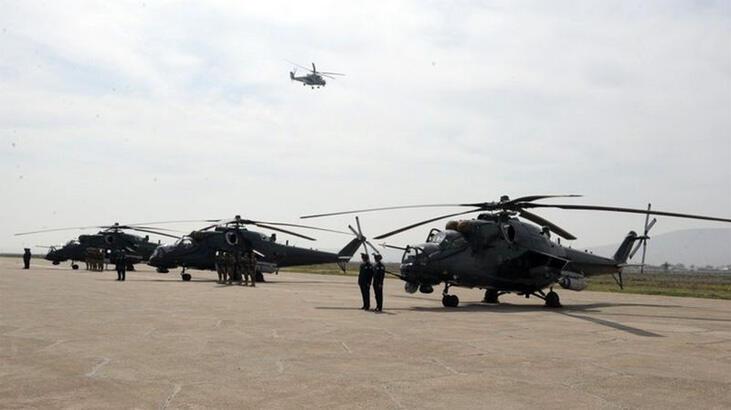 Azerbaycan'da askeri tatbikatta helikopter düştü