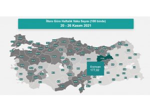 Erzincan’da vaka sayısı 177,02 oldu