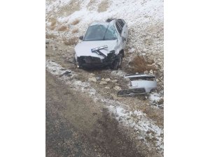 Otomobil karlı havada takla attı, 1 yaralı
