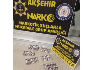 Akşehir’de 77 adet uyuşturucu hap ele geçirildi