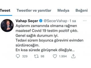 Mersin Büyükşehir Belediye Başkanı Vahap Seçer, korana virüse yakalandı