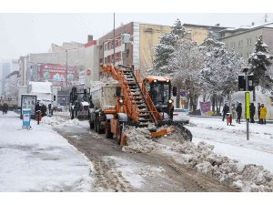 Van Büyükşehir Belediyesi 24 saat içerisinde 9 bin ton karı şehir dışına taşıdı