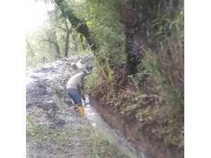 Şenoba’da sulama kanallarında temizlik