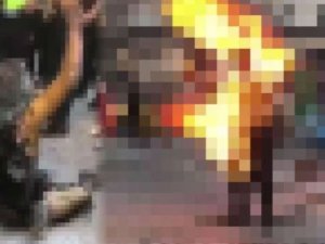 Galata'da kendini yakan adam yaşamını yitirdi